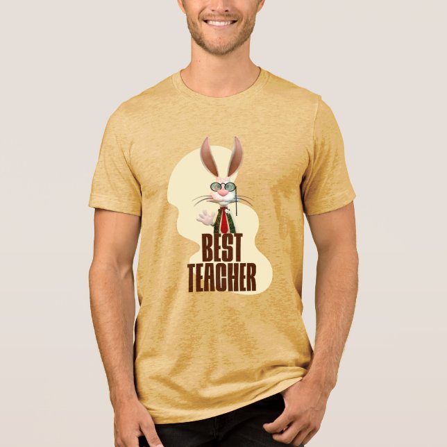 Funny Rabbit Best Teacher Tri-Blend Shirt (Vorderseite)
