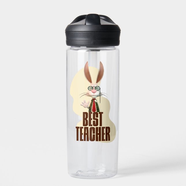 Funny Rabbit Best Teacher Trinkflasche (Vorderseite)