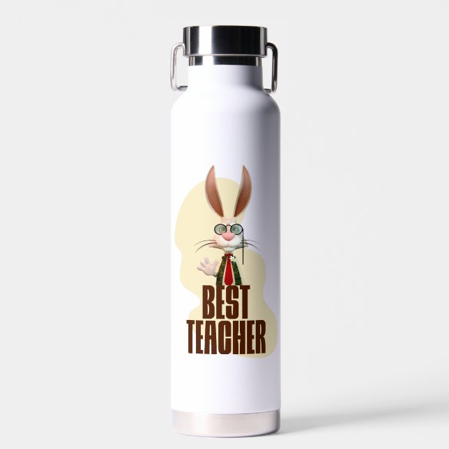 Funny Rabbit Best Teacher Trinkflasche (Vorne)