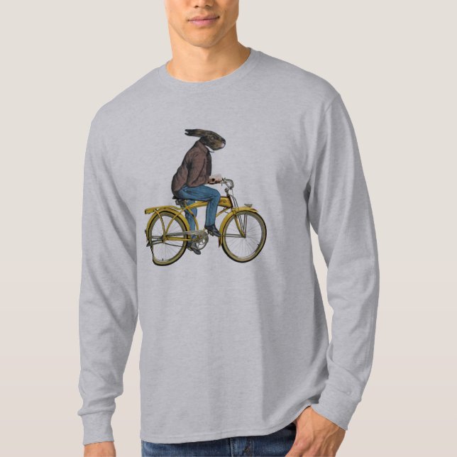 Funny Rabbit Bicycle Cycling Sports T - Shirt (Vorderseite)