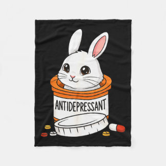Funny Rabbit Bunny Anti Depressant Zoo Boys Girls  Fleecedecke