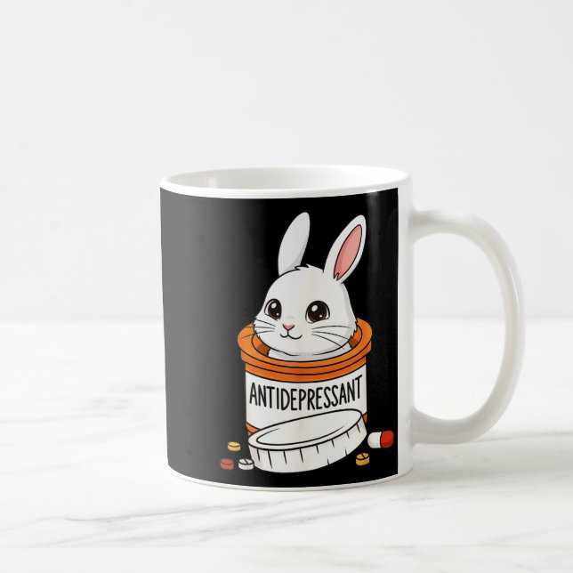Funny Rabbit Bunny Anti Depressant Zoo Boys Girls  Kaffeetasse (Rechts)