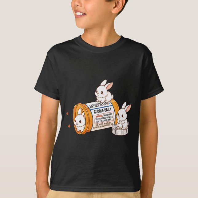 Funny Rabbit Bunny Anti Depressant Zoo Boys Girls  T-Shirt (Vorderseite)