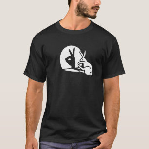 Funny Rabbit Hand Schattenprojektion Bunny Hase Po T-Shirt