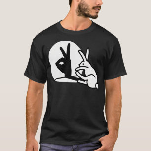 Funny Rabbit Hand Shadow Puppets Spaß Pop Art T-Shirt
