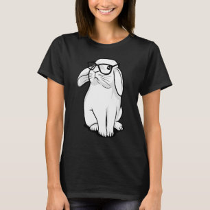 Funny Rabbit Hipster Bunny Geek Nerd Girls K T-Shirt