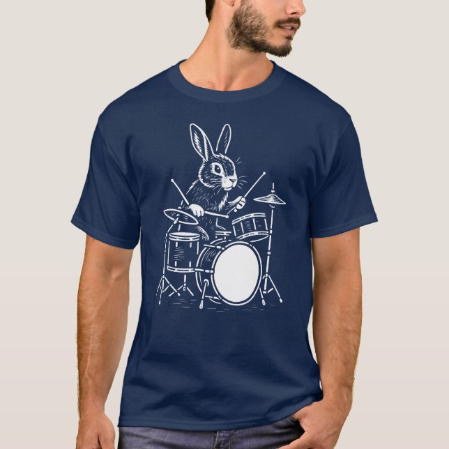 funny rabbit plays the drums T-Shirt (Vorderseite)