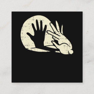 Funny Rabbit Shadow Pub Bunny Lover Quadratische Visitenkarte