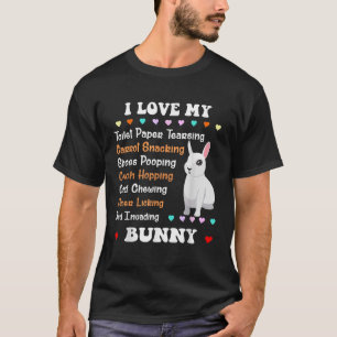 Funny Rabbit T-Shirt I Liebe My Zwarf Hotot Bunny 