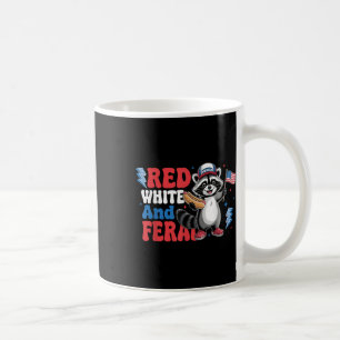 Funny Raccoon 4. Juli Patriotic Niedlich Red White Kaffeetasse