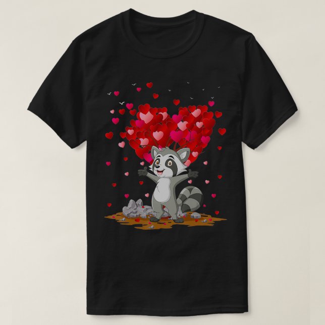 Funny Raccoon Animal Lover Raccoon Valentine's Day T-Shirt (Design vorne)