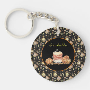 Funny Raccoon Anpassen von Text und Farbe Schlüsselanhänger