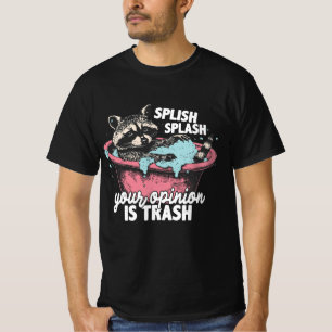 Funny Raccoon Bath Art, Splish Splash Trash Opinia T-Shirt