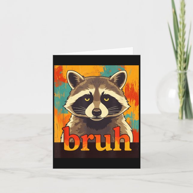 Funny Raccoon Bruh Meme Teens Boys Girls Men Graph Karte (Vorderseite)