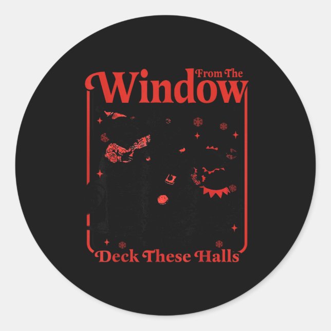 Funny Raccoon Christmas I'm About To Deck These Ha Runder Aufkleber (Vorderseite)