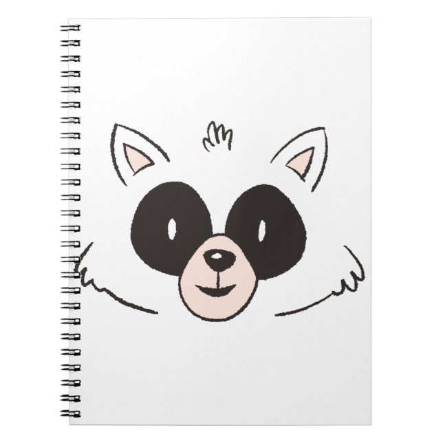 Funny Raccoon Face Notizblock (Vorderseite)