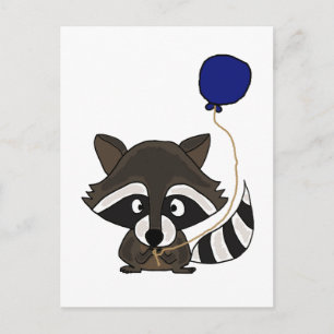 Funny Raccoon Holloon Postkarte