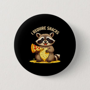 Funny Raccoon, ich brauche Snacks Button