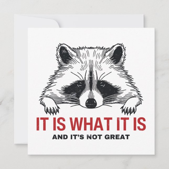Funny Raccoon ist es, was es ist und es ist nicht  Karte (Vorderseite)