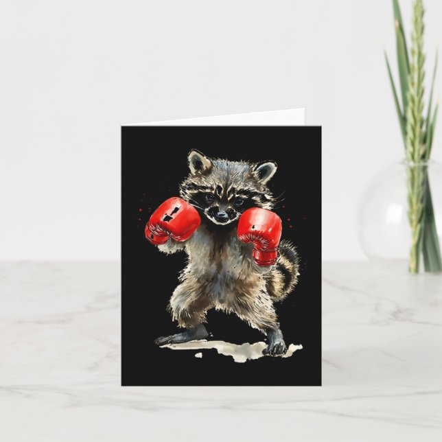 Funny Raccoon Kostüme Sport Boxen Liebhaber des Sp Karte (Vorderseite)