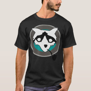 Funny Raccoon mit Pipe Benji Dunn Nerd Geek Graph T-Shirt