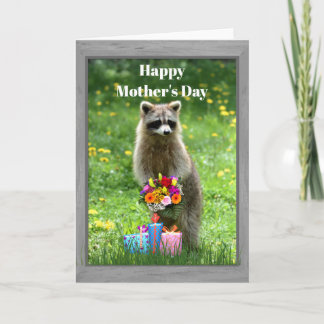 Funny Raccoon Mutter Day Card Karte