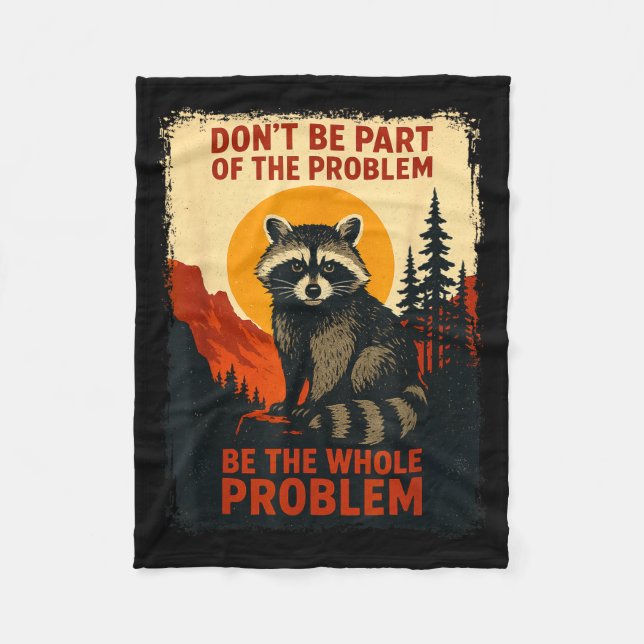 Funny Raccoon Nature Wildlife Outdoor Graphic Sarc Fleecedecke (Vorderseite)