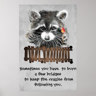 Funny Raccoon Printable Poster Spaß & Sass