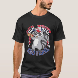 Funny Raccoon Red White and Ferry Patriotic USA T-Shirt