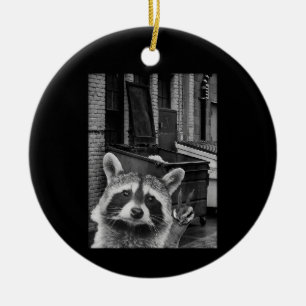 Funny Raccoon Selfie Raccoon Keramik Ornament