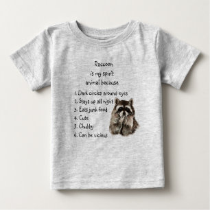 Funny Raccoon Spirit Animal Spaß Niedlich Wasserfa Baby T-shirt