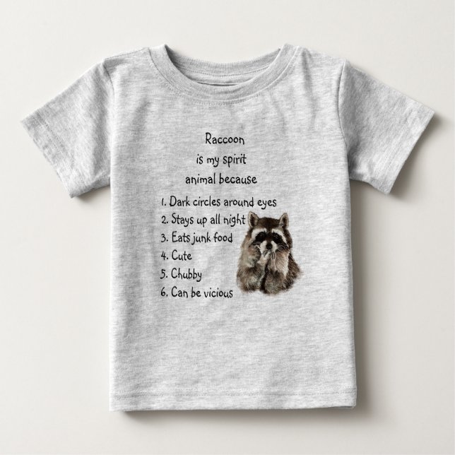 Funny Raccoon Spirit Animal Spaß Niedlich Wasserfa Baby T-shirt (Vorderseite)