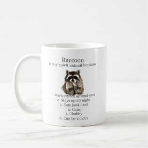 Funny Raccoon Spirit Animal Spaß Niedlich Wasserfa Kaffeetasse