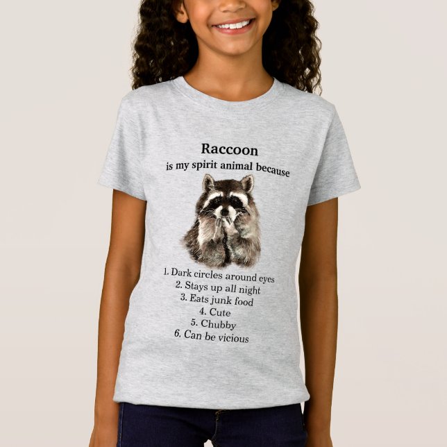 Funny Raccoon Spirit Animal Spaß T-Shirt (Vorderseite)