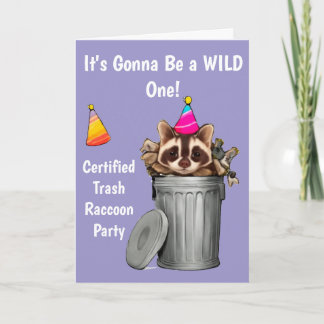 Funny Raccoon Trash kann Geburtstagsdesign Einladung