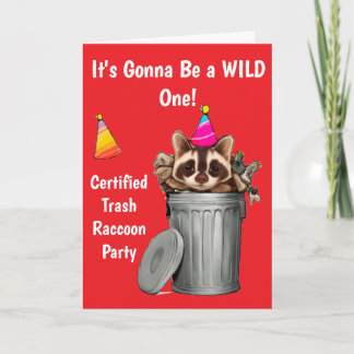 Funny Raccoon Trash kann Geburtstagsdesign Einladung