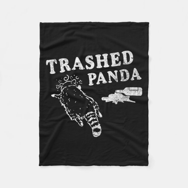 Funny Raccoon,trashed Panda For Him Men, Women  Fleecedecke (Vorderseite)