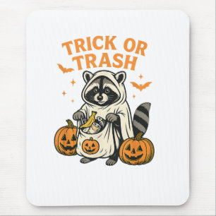 Funny Raccoon Trick oder Trash Halloween Mousepad