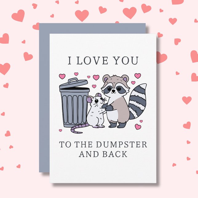 Funny Raccoon Valentines Day Feiertagskarte (Funny Raccoon Valentines Day Holiday Card)