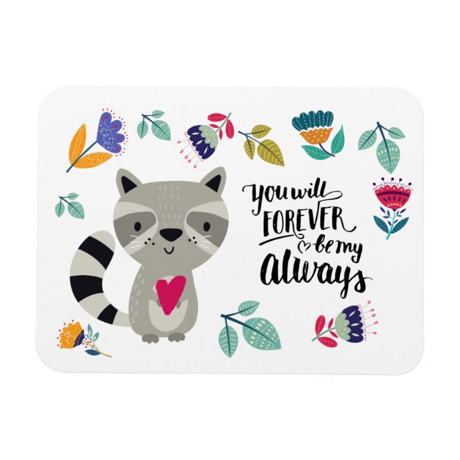 Funny Raccoon Valentinstag Geschenk Magnet (Horizontal)