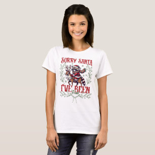 Funny Raccoon Weihnachten Sorry, dass Santa I war  T-Shirt