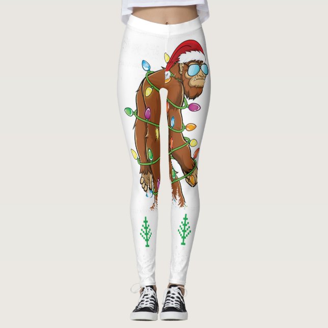 Funny Raccoon Weihnachtssocken Kostüm Merry Xmas T Leggings (Vorderseite)