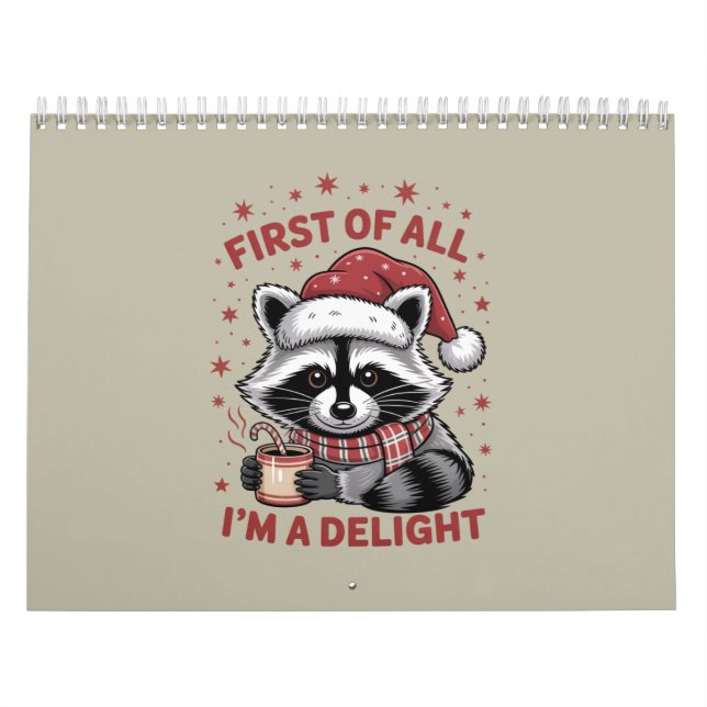 Funny Raccoon zuerst bin ich ein Freude Weihnachte Kalender (Titelbild)