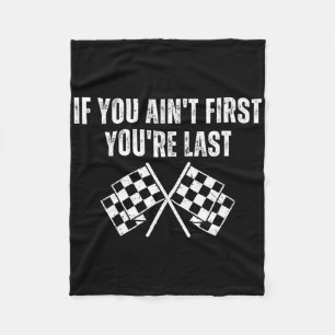 Funny Race Car, wenn du nicht zuerst bist du der L Fleecedecke