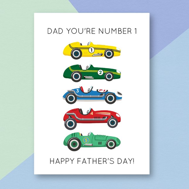 Funny Race Cars Pun Vatertag Card Karte (Von Creator hochgeladen)