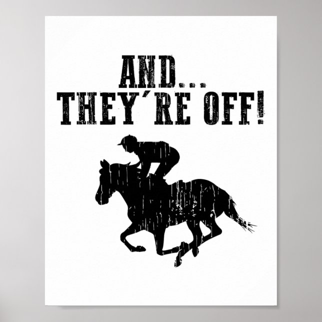 Funny Racing Geschenk für Männer Jockeys Rennen Poster (Vorne)