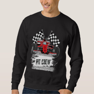 Funny Racing Party Pit Crew Car Racing Checkered F Sweatshirt