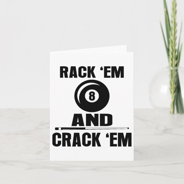 Funny Rack Em und Crack Em Billiard Pool Billard Karte (Vorderseite)