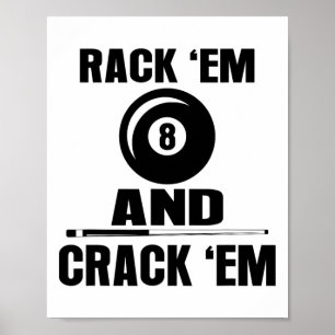 Funny Rack Em und Crack Em Billiard Pool Billard Poster