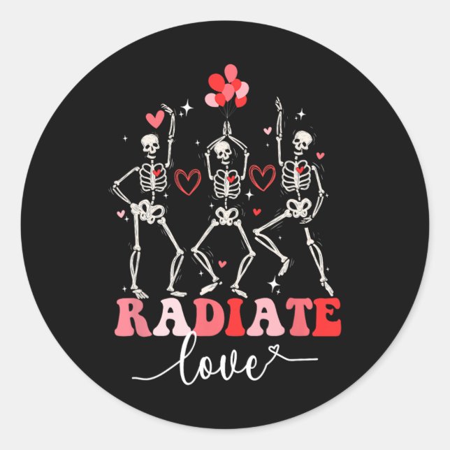 Funny Radiate Liebe Valentine Röntgen Tech Radiolo Runder Aufkleber (Vorderseite)